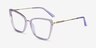 Jacqueline Clear Blue Purple AcetateEyeglass Frames from EyeBuyDirect, Angle View