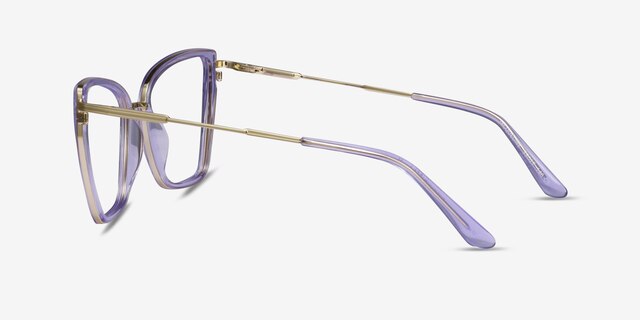 Jacqueline Clear Blue Purple AcetateEyeglass Frames from EyeBuyDirect, Side View