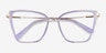 Jacqueline Clear Blue Purple AcetateEyeglass Frames from EyeBuyDirect, Closed View