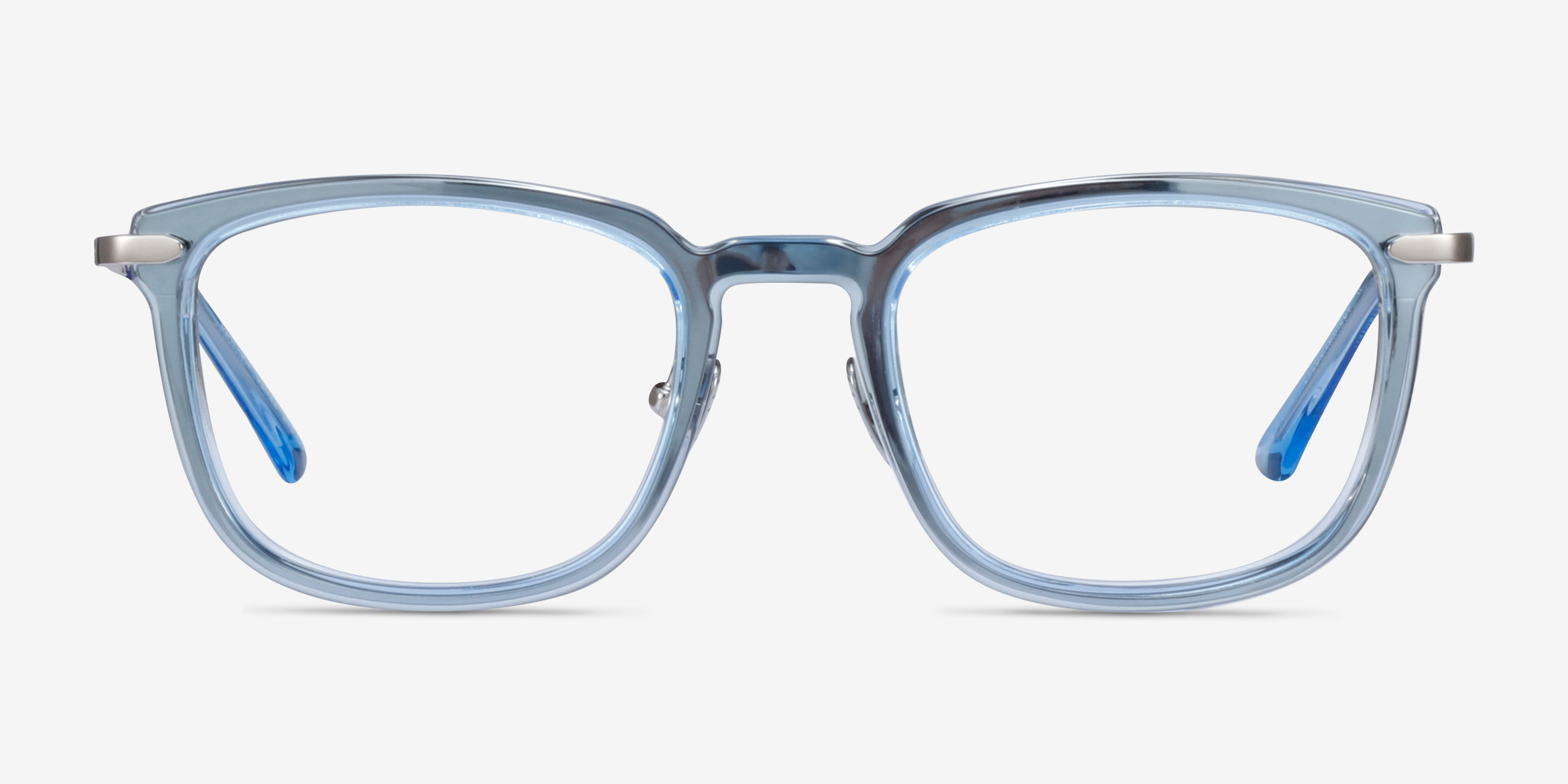 Clayton Rectangle Clear Blue Full Rim Eyeglasses Eyebuydirect Canada