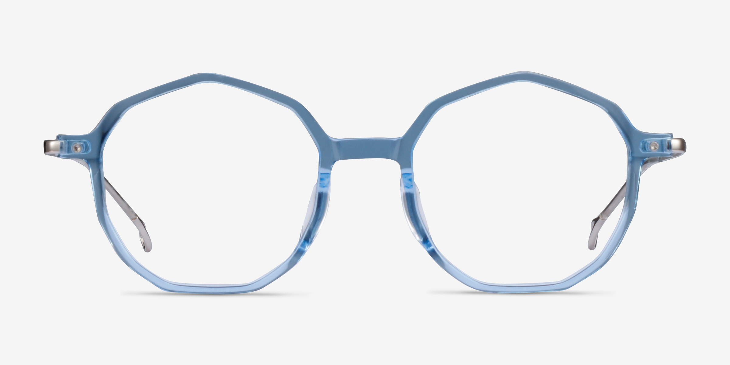 Carmelo Geometric Clear Blue Full Rim Eyeglasses | Eyebuydirect