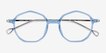 Carmelo Clear Blue AcetateEyeglass Frames from EyeBuyDirect, Closed View