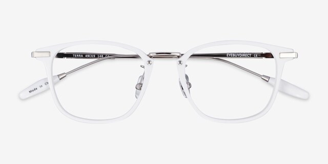 Terra White AcetateEyeglass Frames from EyeBuyDirect, Closed View
