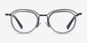Facet Gray Black AcetateEyeglass Frames from EyeBuyDirect, Front View
