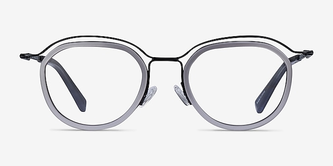 Facet Gray Black Acetate Eyeglass Frames