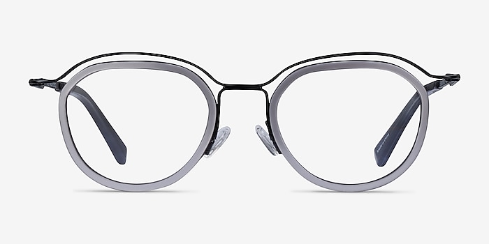 Facet Gray Black Acetate Eyeglass Frames from EyeBuyDirect
