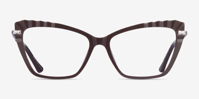 Choir Dark Brown AcetateEyeglass Frames from EyeBuyDirect, Front View