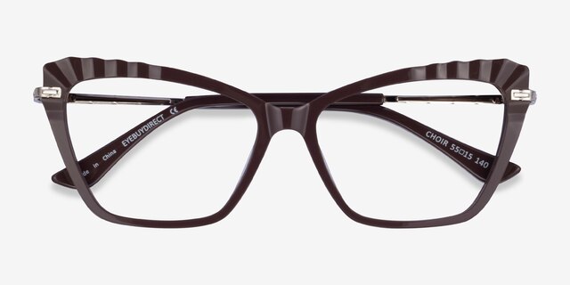 Choir Dark Brown AcetateEyeglass Frames from EyeBuyDirect, Closed View