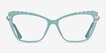 Choir Green Silver AcetateEyeglass Frames from EyeBuyDirect, Front View