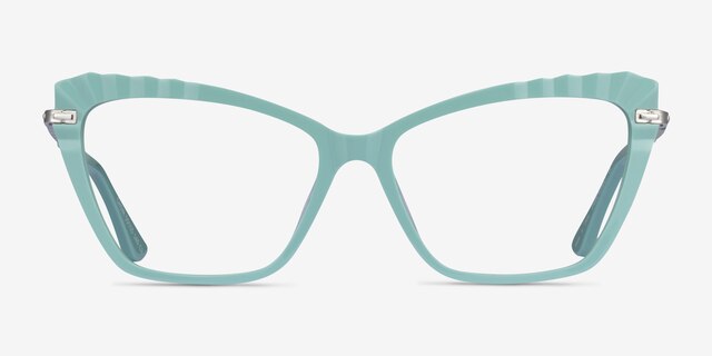 Choir Green Silver AcetateEyeglass Frames from EyeBuyDirect, Front View