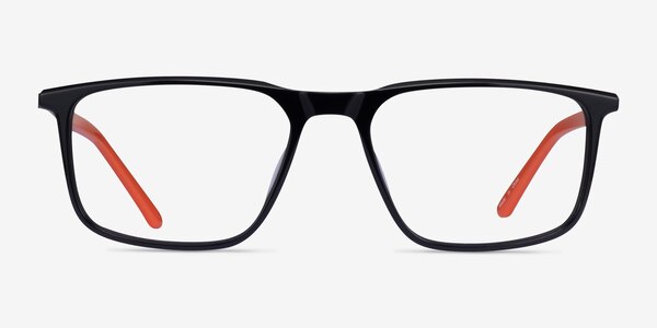 Trade Black Gunmetal Orange Acétate Montures de lunettes de vue