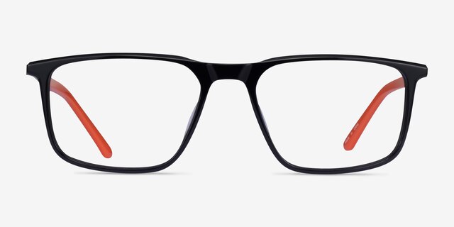 Trade Black Gunmetal Orange AcetateEyeglass Frames from EyeBuyDirect, Front View