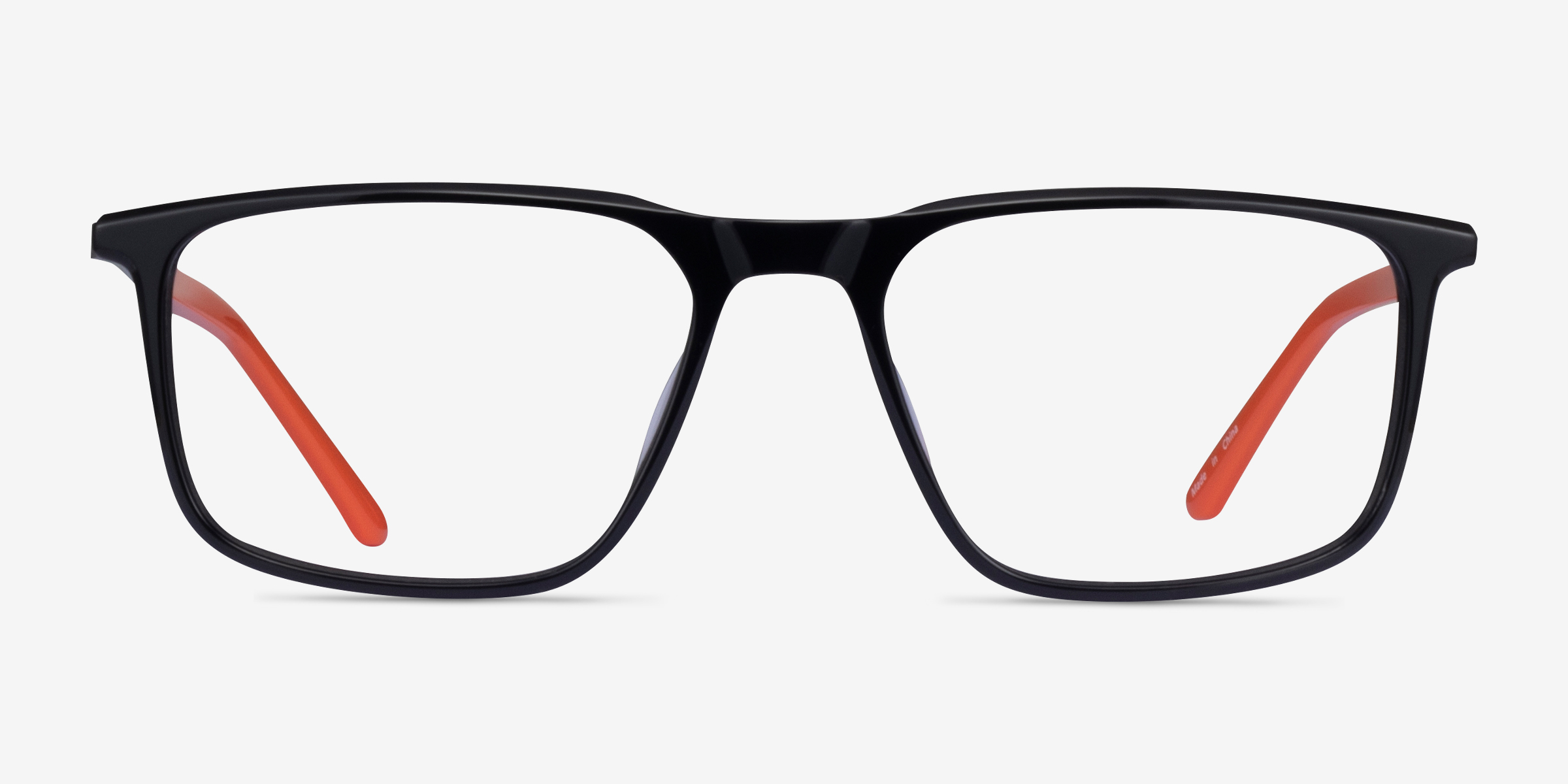 Trade Rectangle Black Gunmetal Orange Full Rim Eyeglasses Eyebuydirect