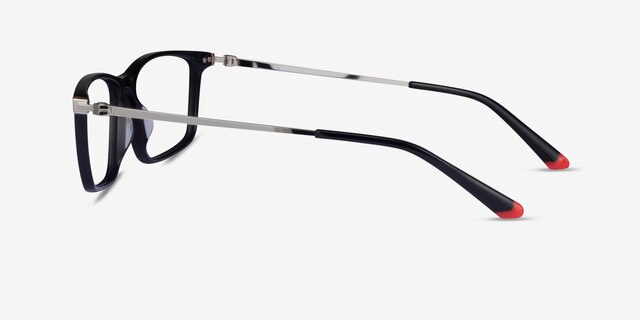 Commuter Black Red Gold AcetateEyeglass Frames from EyeBuyDirect, Side View