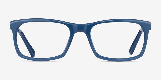 Polis Blue AcetateEyeglass Frames from EyeBuyDirect, Front View