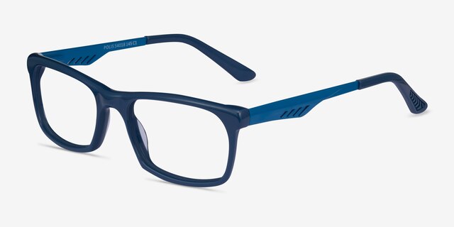 Polis Blue AcetateEyeglass Frames from EyeBuyDirect, Angle View