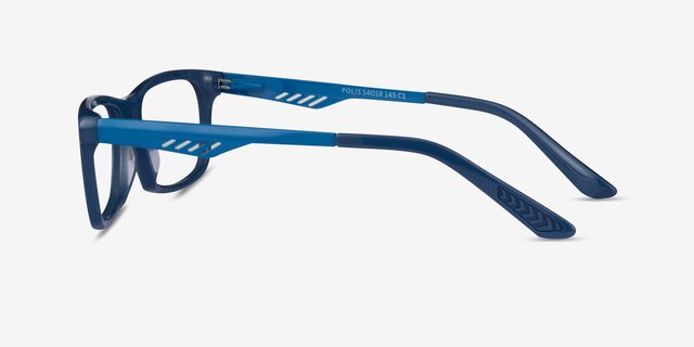 Polis Blue AcetateEyeglass Frames from EyeBuyDirect, Side View