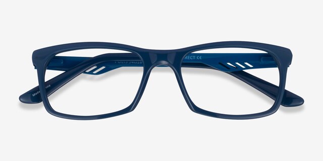 Polis Blue AcetateEyeglass Frames from EyeBuyDirect, Closed View