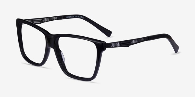 Landmark Black AcetateEyeglass Frames from EyeBuyDirect, Angle View