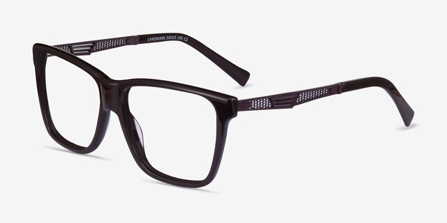 Landmark Brown AcetateEyeglass Frames from EyeBuyDirect, Angle View
