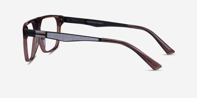 Hub Brown Black AcetateEyeglass Frames from EyeBuyDirect, Side View