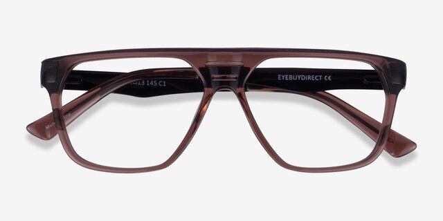 Hub Brown Black AcetateEyeglass Frames from EyeBuyDirect, Closed View