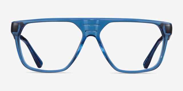 Hub Blue Black AcetateEyeglass Frames from EyeBuyDirect, Front View