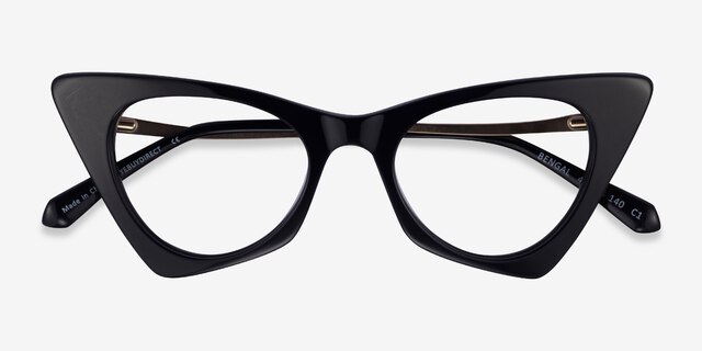 Bengal Black Gold AcetateEyeglass Frames from EyeBuyDirect, Closed View