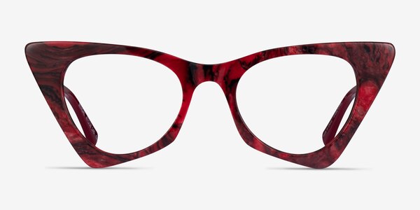 Bengal Red Floral Acétate Montures de lunettes de vue