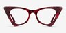 Bengal Red Floral AcetateEyeglass Frames from EyeBuyDirect, Front View