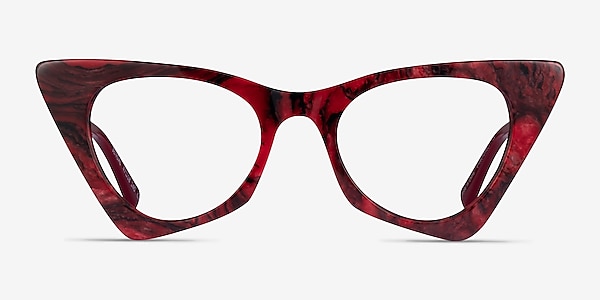 Bengal Red Floral Acetate Eyeglass Frames