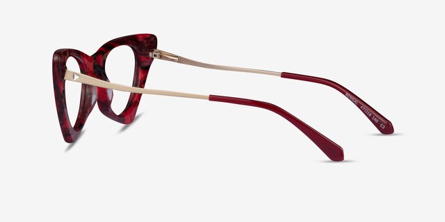 Bengal Red Floral AcetateEyeglass Frames from EyeBuyDirect, Side View