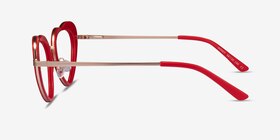 Honey Red Gold Acétate Montures de lunettes de vue d'EyeBuyDirect, Vue de Côté