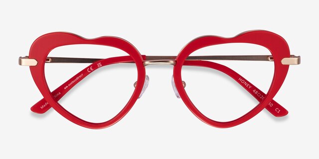 Honey Red Gold AcetateEyeglass Frames from EyeBuyDirect, Closed View