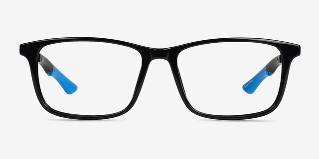 Agility Solid Black MetalEyeglass Frames from EyeBuyDirect, Front View