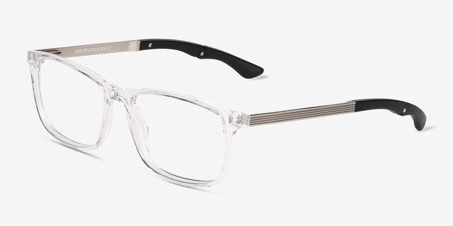 Agility Clear Crystal MetalEyeglass Frames from EyeBuyDirect, Angle View