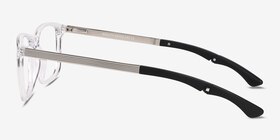 Agility Clear Crystal Métal Montures de lunettes de vue d'EyeBuyDirect, Vue de Côté