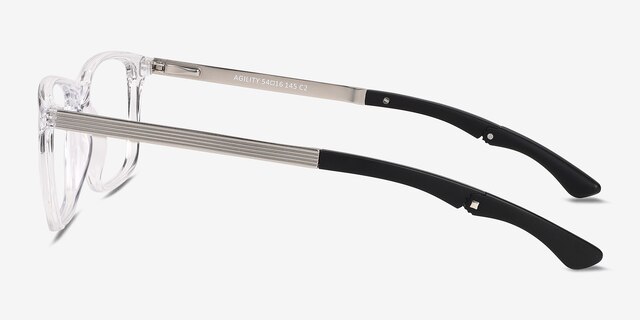 Agility Clear Crystal MetalEyeglass Frames from EyeBuyDirect, Side View