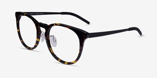 Ballet Dark Tortoise AcetateEyeglass Frames from EyeBuyDirect, Angle View
