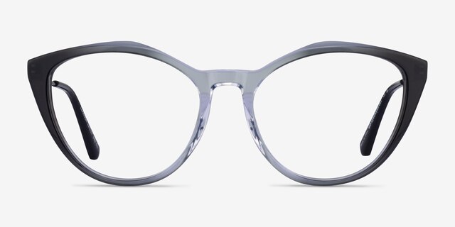 Clarissa Gradient Black Crystal AcetateEyeglass Frames from EyeBuyDirect, Front View