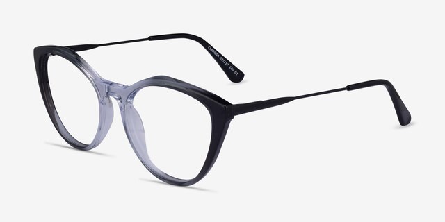 Clarissa Gradient Black Crystal AcetateEyeglass Frames from EyeBuyDirect, Angle View