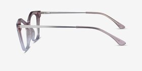 Tiffany Shiny Pink Gradient Acétate Montures de lunettes de vue d'EyeBuyDirect, Vue de Côté