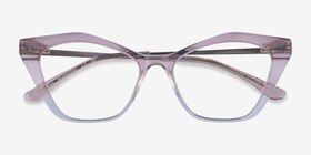 Tiffany Shiny Pink Gradient Acétate Montures de lunettes de vue d'EyeBuyDirect, Vue Rapprochée