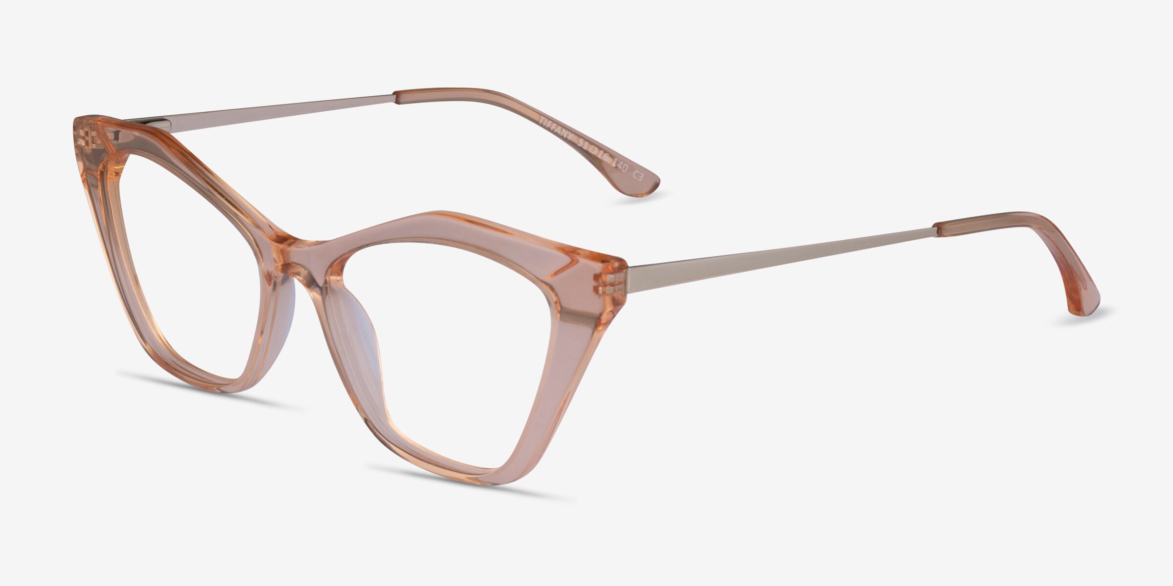 Tiffany Cat Eye Ivory Tortoise Clear Glasses for Women  display picture 2