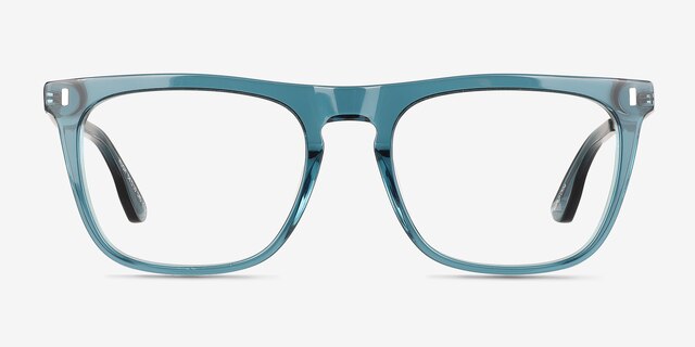 Hugh Blue AcetateEyeglass Frames from EyeBuyDirect, Front View
