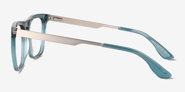 Hugh Blue AcetateEyeglass Frames from EyeBuyDirect, Side View