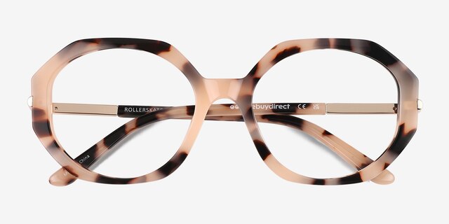 Rollerskate Ivory Tortoise AcetateEyeglass Frames from EyeBuyDirect, Closed View
