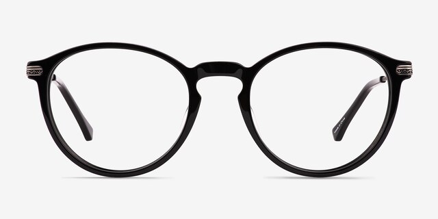 Boaz Matte Black AcetateEyeglass Frames from EyeBuyDirect, Front View