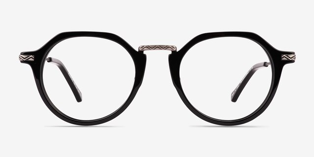 Phineas Black AcetateEyeglass Frames from EyeBuyDirect, Front View