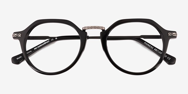 Phineas Black AcetateEyeglass Frames from EyeBuyDirect, Closed View